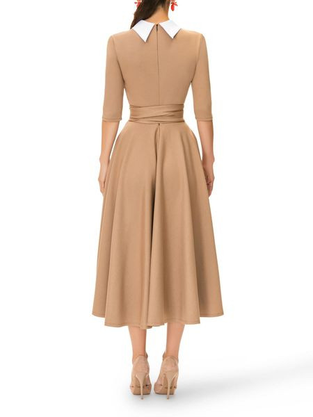 Stílusos női ruha 3/4-es ujjal és megkötővel három színben