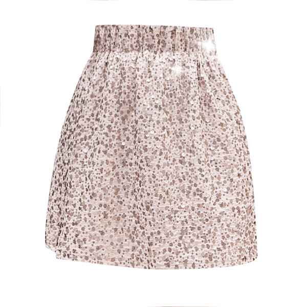Fusta de dama moderna cu talie elastica in doua culori cu paiete