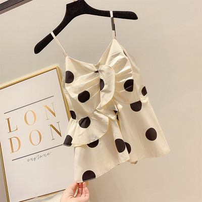 Maieu de damă cu puncte, cu bretele subțiri