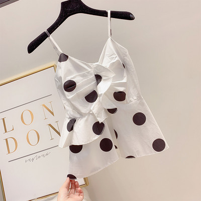 Maieu de damă cu puncte, cu bretele subțiri