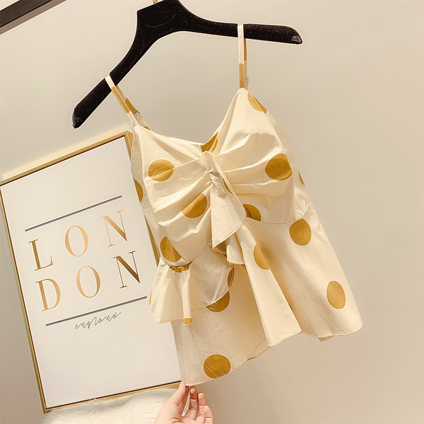 Maieu de damă cu puncte, cu bretele subțiri