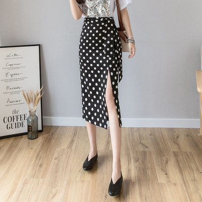 Fusta de dama moderna cu crapa si talie inalta in doua culori