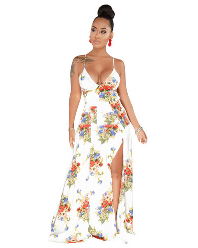 Rochie casual de dama cu bretele subtiri si cu fanta in doua culori