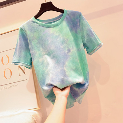 Tricou de damă colorat cu gâtul O în trei culori