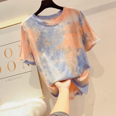 Tricou de damă colorat cu gâtul O în trei culori