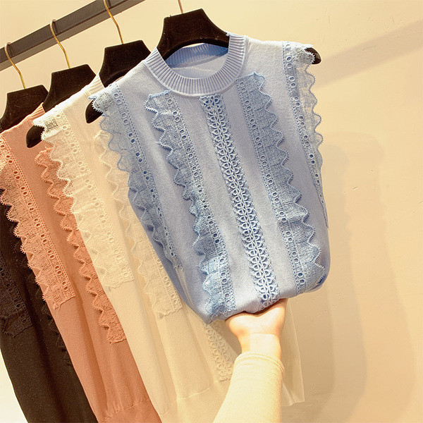 Maieu de damă cu dantelă în patru culori