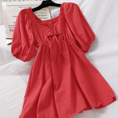 Model modern de rochie de dama cu maneci scurte in patru culori