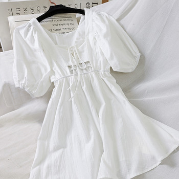 Model modern de rochie de dama cu maneci scurte in patru culori