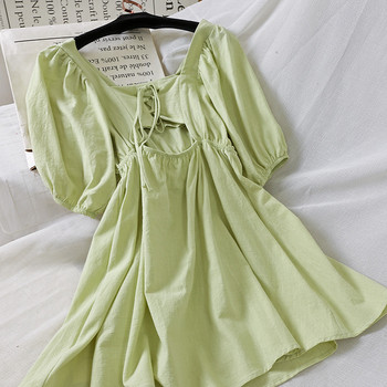 Model modern de rochie de dama cu maneci scurte in patru culori