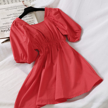 Model modern de rochie de dama cu maneci scurte in patru culori