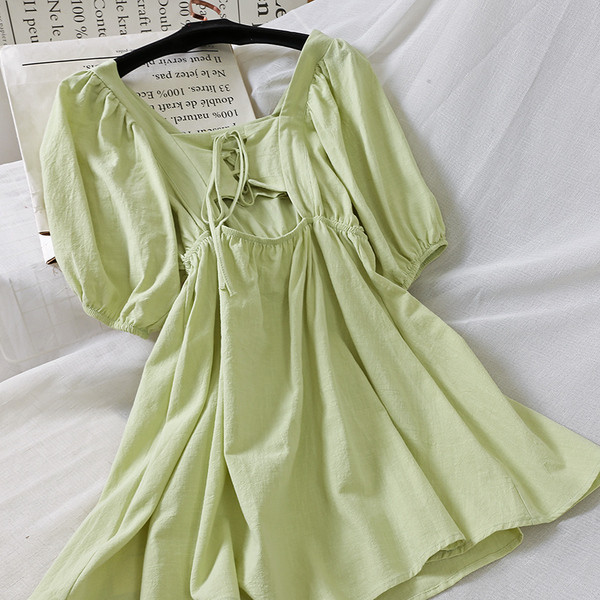 Model modern de rochie de dama cu maneci scurte in patru culori