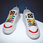 Tenisi casual barbatesti cu talpa plate – in alb si negru