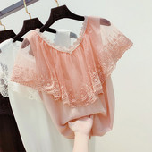 Modern női blúz csipkével, három színben