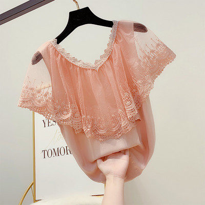 Modern női blúz csipkével, három színben