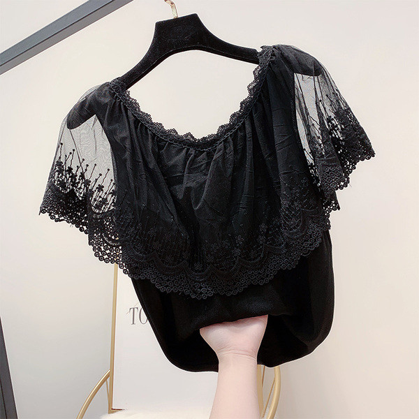 Modern női blúz csipkével, három színben