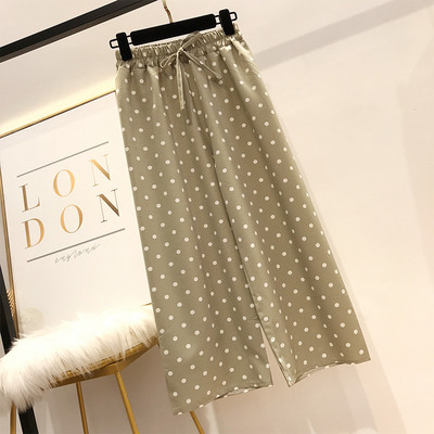 Pantaloni de dama cu buline cu elastic - mai multe culori