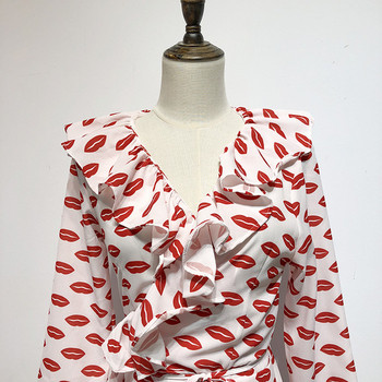 Rochie cu maneca lunga alb cu aplicatie - inima