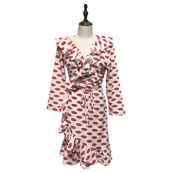 Rochie cu maneca lunga alb cu aplicatie - inima