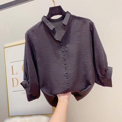 Cămașă de damă cu nasturi și mâneci 3/4 în mai multe culori