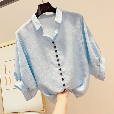 Cămașă de damă cu nasturi și mâneci 3/4 în mai multe culori