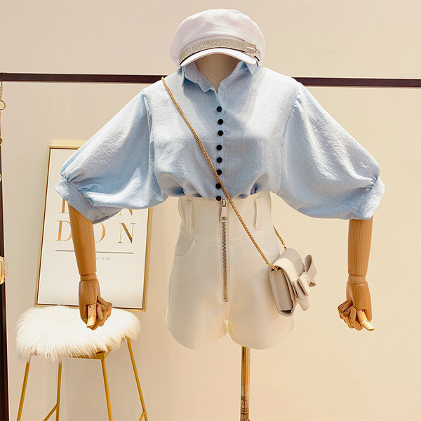 Cămașă de damă cu nasturi și mâneci 3/4 în mai multe culori