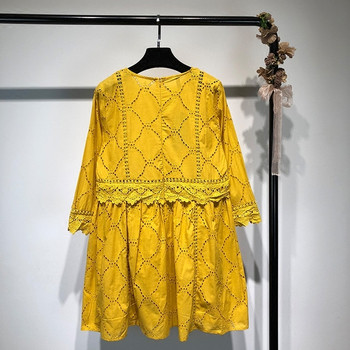 Rochie de dama in galben cu dantela