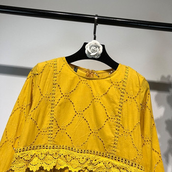 Rochie de dama in galben cu dantela