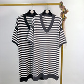 Rochie lejeră în dungi cu mâneci scurte în două culori