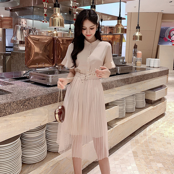 Rochie lunga de dama casual cu talie inalta