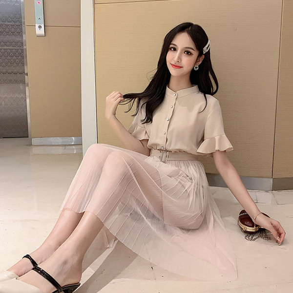 Rochie lunga de dama casual cu talie inalta