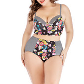 Costum de baie modern din două piese cu motive florale și mărimi până la 4XL