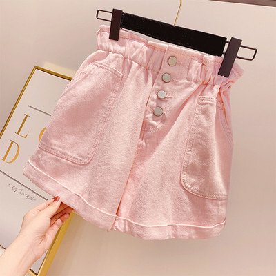 Pantaloni scurți din denim de damă în roz