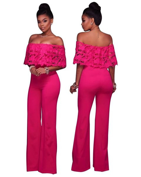 Salopeta de dama eleganta cu dantela si umerii goi in mai multe culori