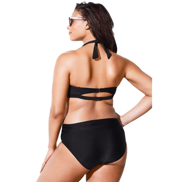 Costum de baie din două piese cu mărimi până la 4XL în două culori