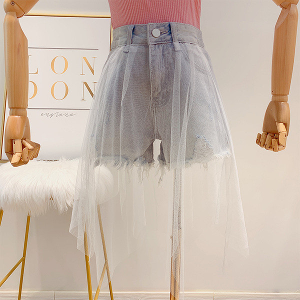 Blugi de dama moderni cu element din tul