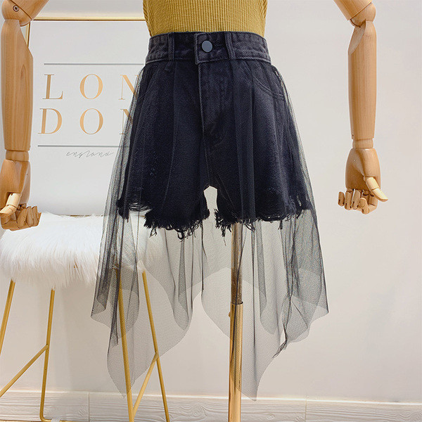 Blugi de dama moderni cu element din tul