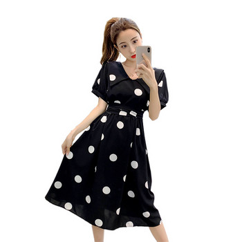 Rochie lunga dama casual in doua culori cu maneca scurta