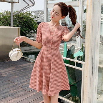 Rochie casual dama in carouri in trei culori