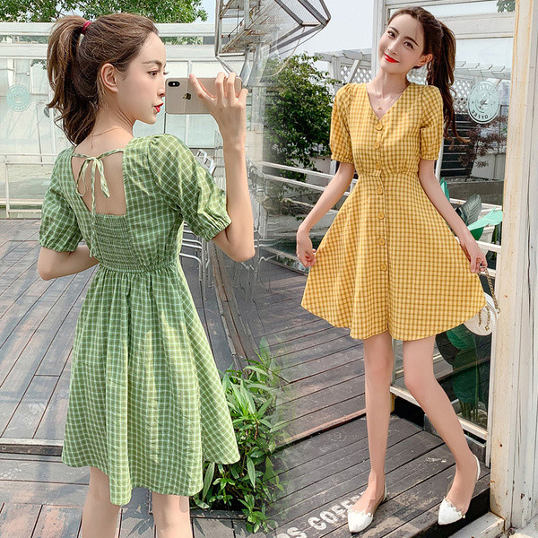 Rochie casual dama in carouri in trei culori