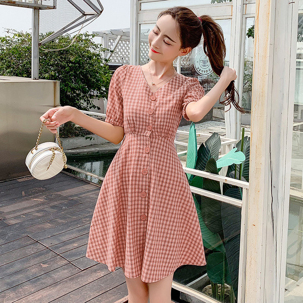 Rochie casual dama in carouri in trei culori