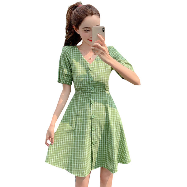 Rochie casual dama in carouri in trei culori