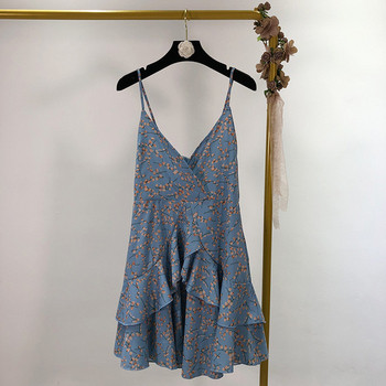 Rochie cu decolteu în V adânc, spate gol și bretele subțiri