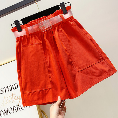 Pantaloni scurți de damă cu curea în patru culori