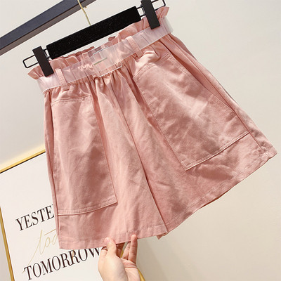 Pantaloni scurți de damă cu curea în patru culori