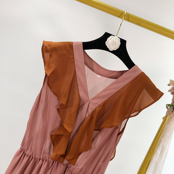 Rochie cu decolteu din sifon in forma de V