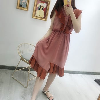 Rochie cu decolteu din sifon in forma de V