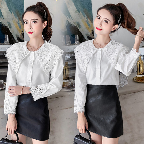 Cămașă de damă de ultimă generație cu dantelă albă