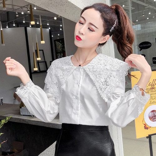 Cămașă de damă de ultimă generație cu dantelă albă