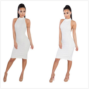 Rochie elegantă de damă cu umerii goi, în alb