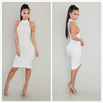 Rochie elegantă de damă cu umerii goi, în alb